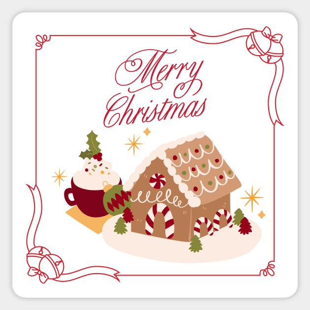 Merry Christmas Gingerbread House Sticker by FabDesign